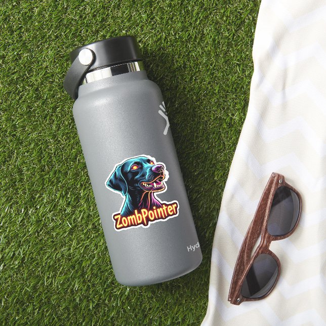 German Shorthaired Pointer GSP Zombie Dog Hallowee Aufkleber (HydroFlask Insitu)