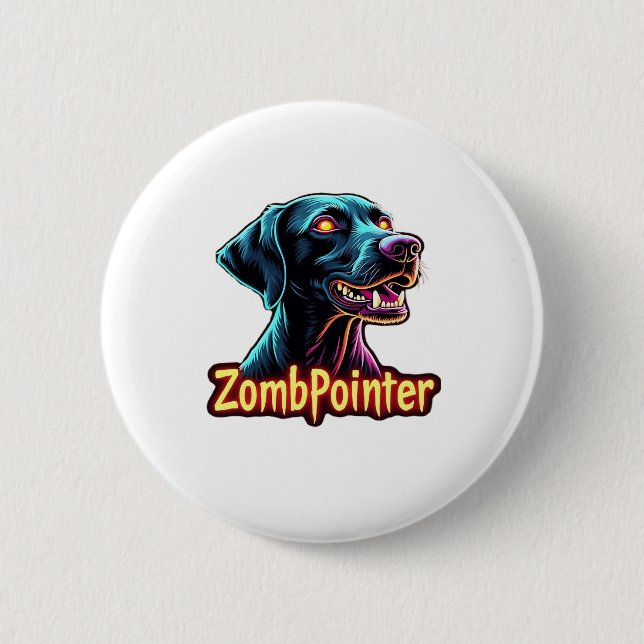 German Shorthaired Pointer GSP Zombie Dog Hallowee Button (Vorderseite)