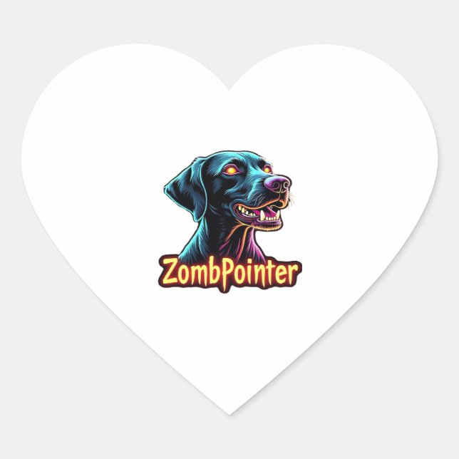 German Shorthaired Pointer GSP Zombie Dog Hallowee Herz-Aufkleber (Vorderseite)