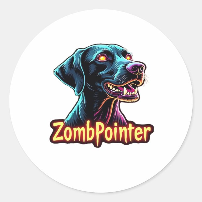 German Shorthaired Pointer GSP Zombie Dog Hallowee Runder Aufkleber (Vorderseite)