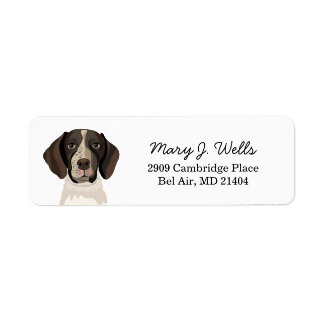 German Shorthaired Pointer Return Address Label (Vorne)