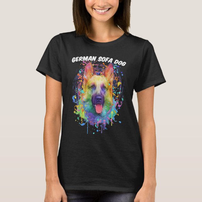 German Sofa Dog Shepherd Spaß Schäfer T-Shirt (Vorderseite)