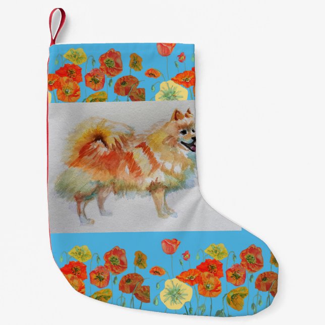 German Spitz Spitz Hund Weihnachten Strumpf Kleiner Weihnachtsstrumpf (Vorderseite)