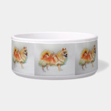 German Spitz Spitz Watercolor Große Pet Bowl