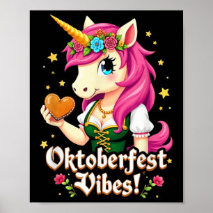 German Unicorn Drindl Funny Vibes Kids Teens Poster