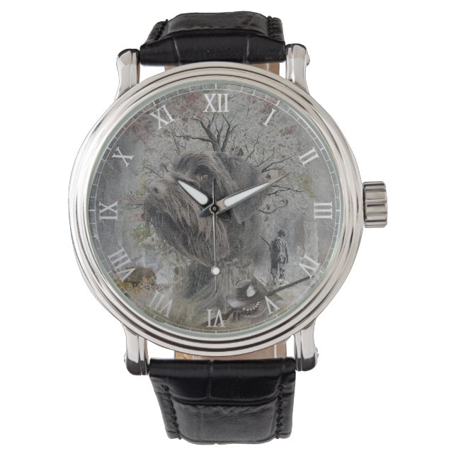 German Wirehaired Pointer Armbanduhr (Vorderseite)