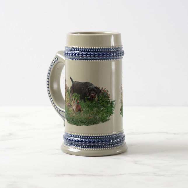 German Wirehaired Pointer   Bierglas (Vorderseite Links)
