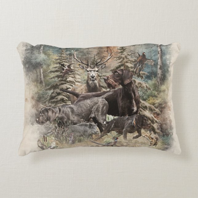 German Wirehaired Pointer Dekokissen (Vorderseite)