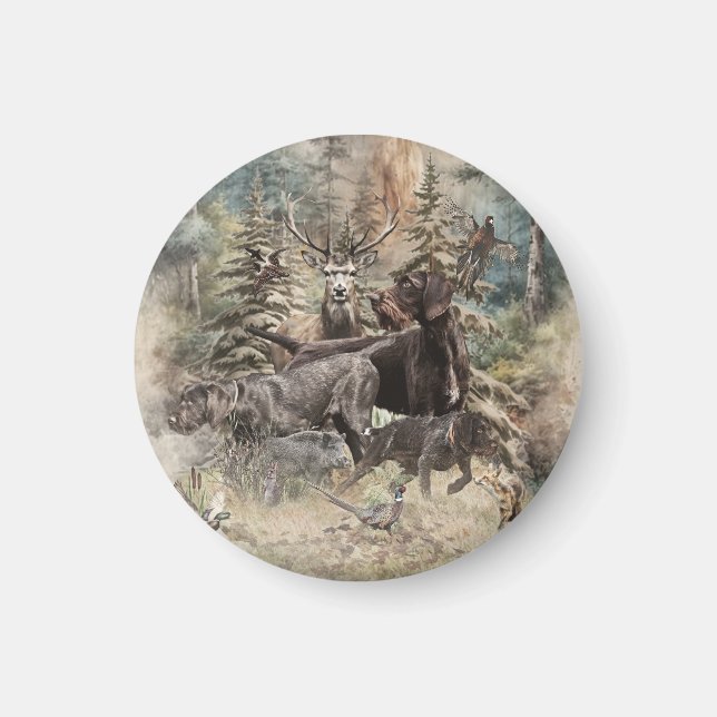 German Wirehaired Pointer Magnet (Vorne)