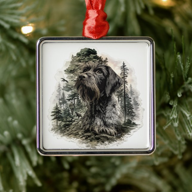 German Wirehaired Pointer Ornament Aus Metall (Baum)