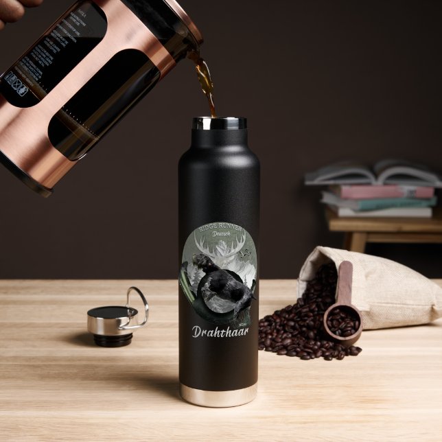 German Wirehaired Pointer Trinkflasche (Kaffee (gedreht))