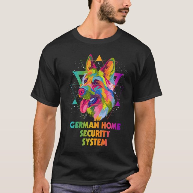 German Zuhause Security System German Shepherd She T-Shirt (Vorderseite)