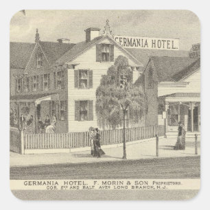 Germania Hotel, Long Branch und Hughes Brothers Quadratischer Aufkleber