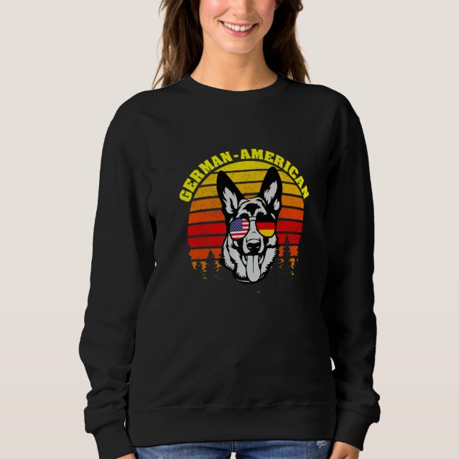 Germany America Flag Cool Dog Sunglasses German Sh Sweatshirt (Vorderseite)