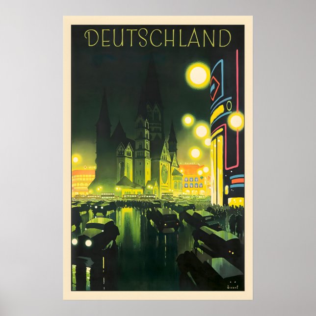 Germany Berlin Vintage Travel Poster (Vorne)