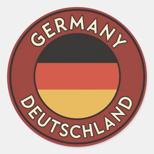 Germany, deutschland runder aufkleber (Vorderseite)