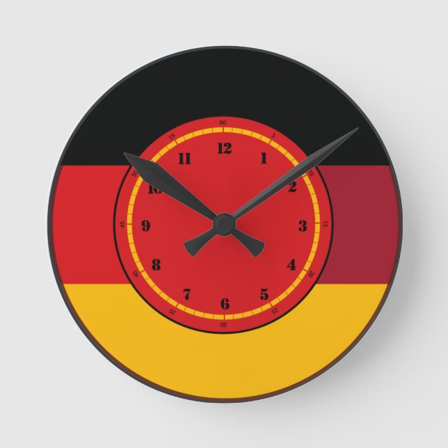 Germany  Flag Wall Clock Runde Wanduhr (Vorderseite)