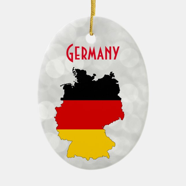 Germany German Flag Map Christmas Keramik Ornament (Vorne)