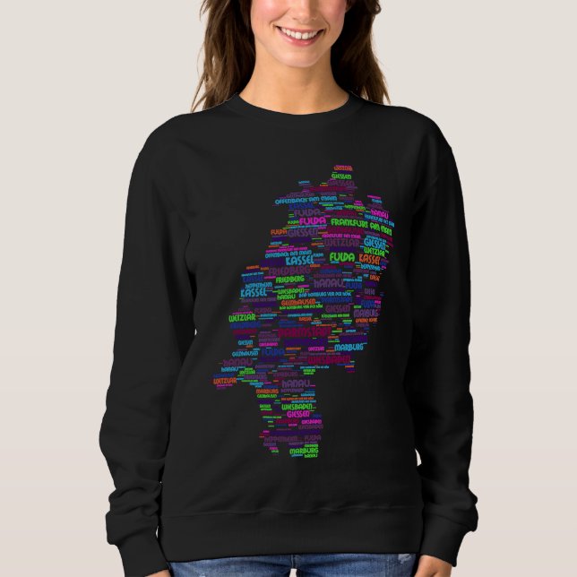 Germany Range Map Hessen States Sweatshirt (Vorderseite)