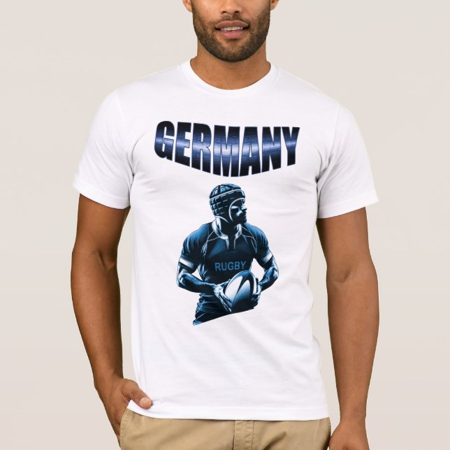 Germany - Rugby Spieler mit Trikot T-Shirt (Vorderseite)