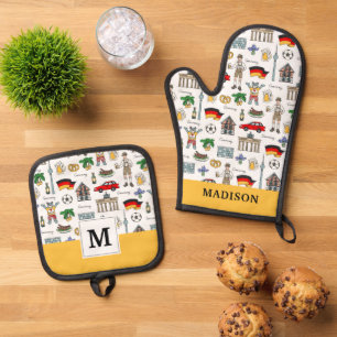 Germany Symbos Pattern   Ofenhandschuh & Topflappen-Set