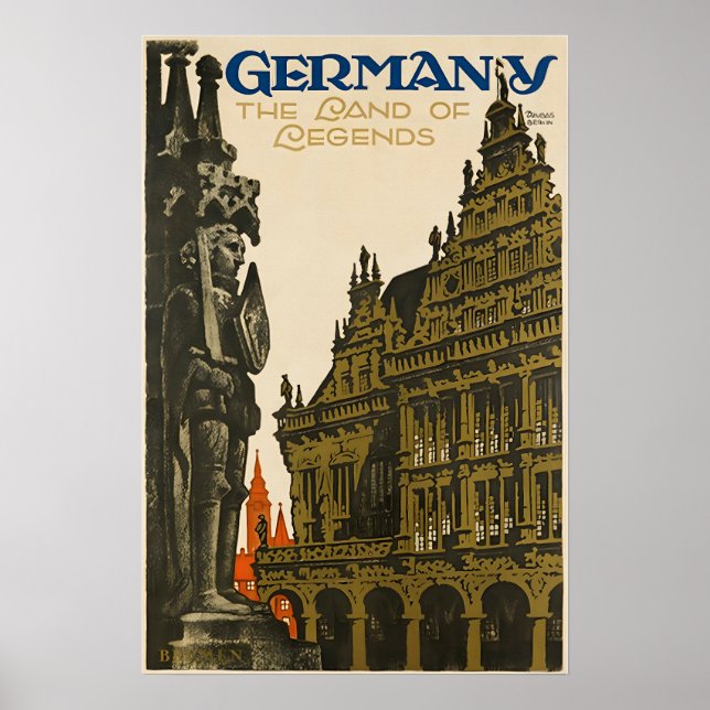 Germany Travel Poster German Art Print (Vorne)