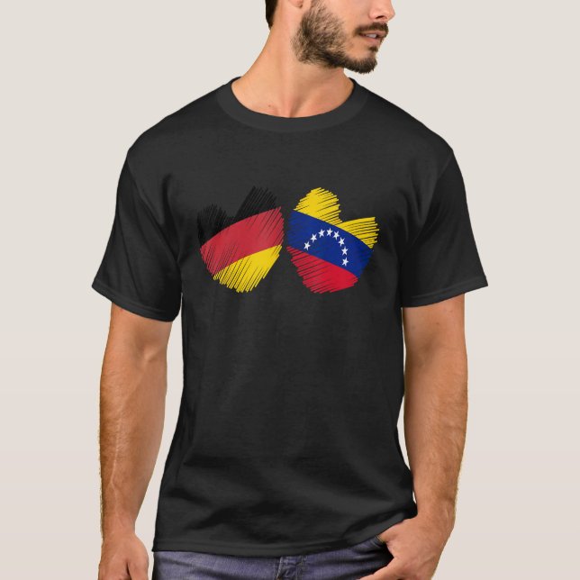 Germany Venezuela Heart German Flag Venezuelan Fla T-Shirt (Vorderseite)