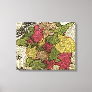 GermanyPanoramic MapGermany Leinwanddruck