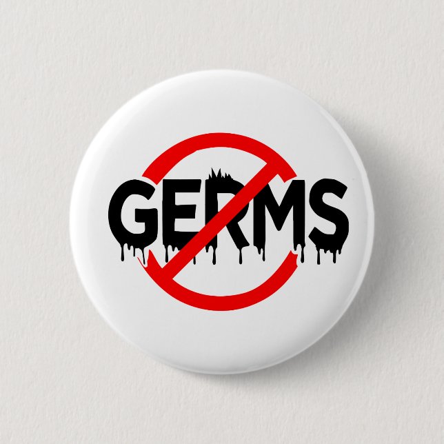 Germaphobe No Germs Antibacterial Virus Funny Meme Button (Vorderseite)