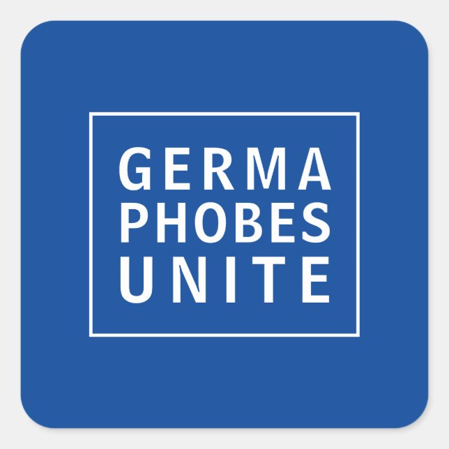 Germaphobes Unite Zitat Quadratischer Aufkleber (Vorderseite)