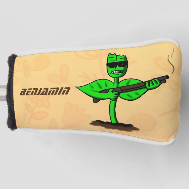Germinator Cyborg Pflanze lustiger Cartoon Golf Headcover (Vorderseite)