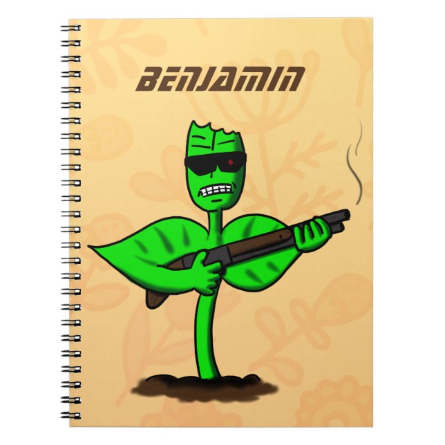 Germinator Cyborg Pflanze lustiger Cartoon Notizblock (Vorderseite)