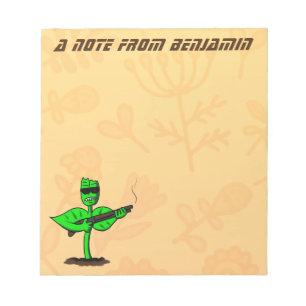 Germinator Cyborg Pflanze lustiger Cartoon Notizblock