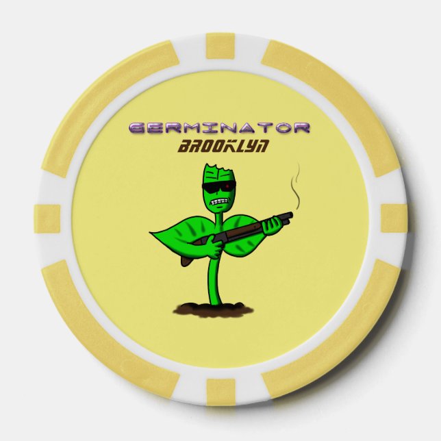 Germinator Cyborg Pflanze lustiger Cartoon Pokerchips (Vorderseite)