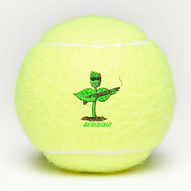 Germinator Cyborg Pflanze lustiger Cartoon Tennisbälle (Vorderseite)