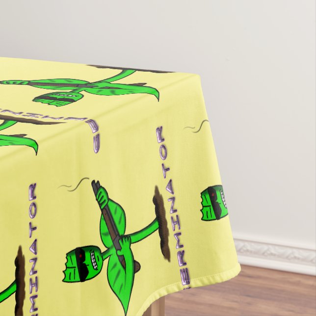 Germinator Cyborg Pflanze lustiger Cartoon Tischdecke (Beispiel)