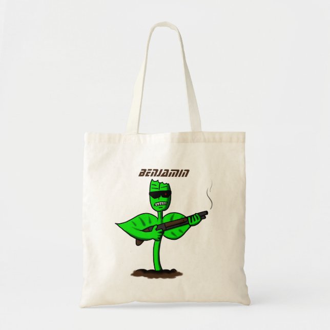 Germinator Cyborg Pflanze lustiger Cartoon Tragetasche (Vorne)