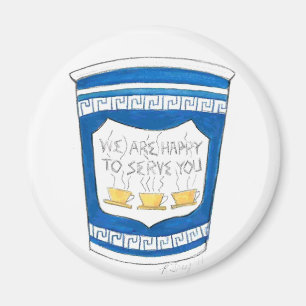 Gerne servieren Sie NYC Griechisch Coffee Cup Magn Magnet