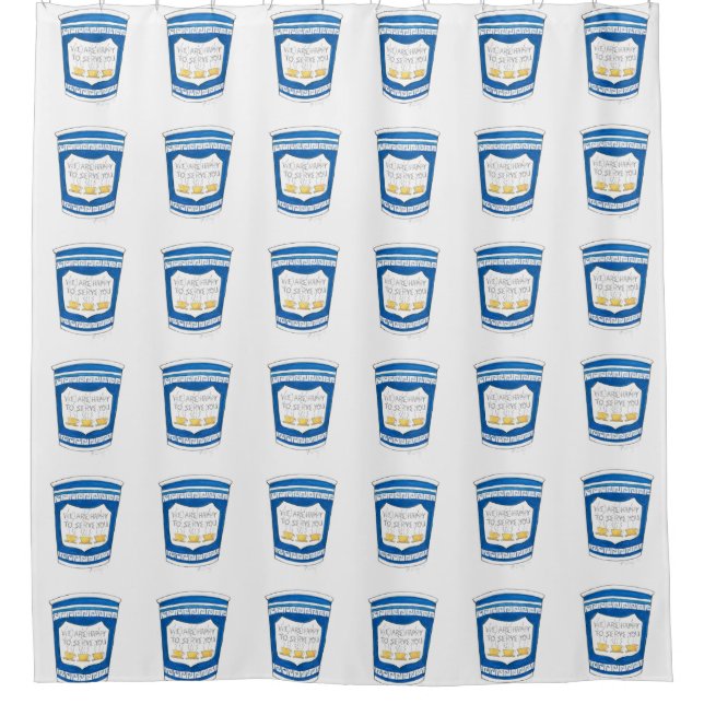 Gerne servieren wir Ihnen griechischen Kaffee-Cup  Duschvorhang (Vorderseite)