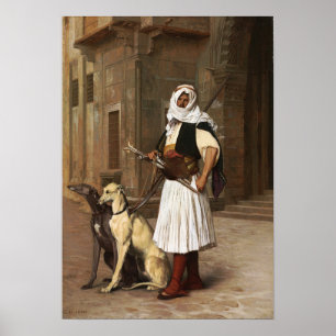 Gérôme - Arnaut mit zwei Whippet-Hunden 1867 Poster