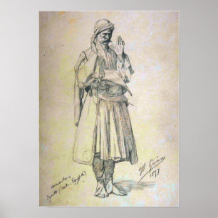 Gérôme - Arnaut Offizier im Gebet Poster