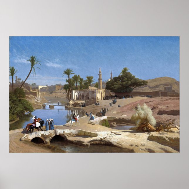 Gérôme - Aussicht auf Medinet El Fayoum Poster (Vorne)