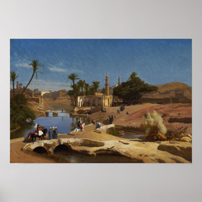 Gérôme - Aussicht auf Medinet El Fayoum Poster (Vorne)