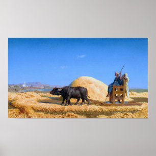 Gérôme - Die Getreidedrescher Ägyptens Poster