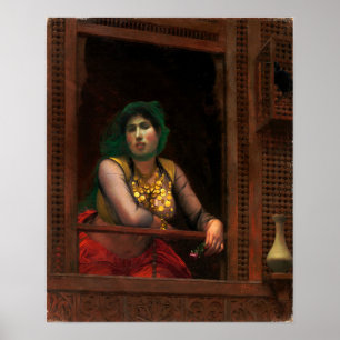 Gérôme - Frau an einem Balkon Poster