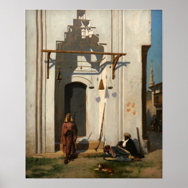 Gérôme - Garden an der Tür eines Grabes 1870 Poster (Vorne)