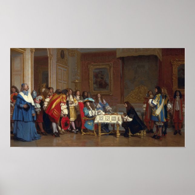 Gérôme - Louis XIV und Moliere Poster (Vorne)