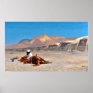 Gérôme - Reiter und sein Ross in der Wüste Poster