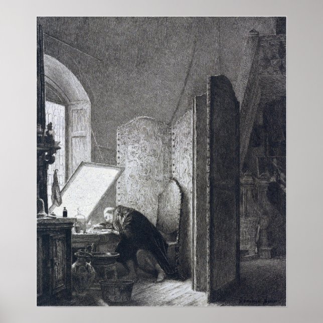 Gérôme - Rembrandt in seinem Studio Poster (Vorne)