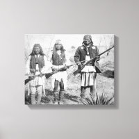 Geronimo and three of his Apache warriors, 1886